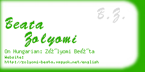 beata zolyomi business card